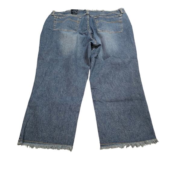 Venezia Raw Hem Cropped Wide Leg Jeans Plus Size 24 New! - Picture 2 of 8